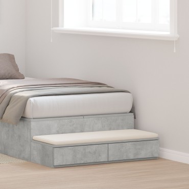 vidaXL Συρτάρια Κρεβατιού Γκρι Τσιμεντένιο 75x36,5x16,5cm Κατασκευασμένο από Ξύλο 1 τεμ.