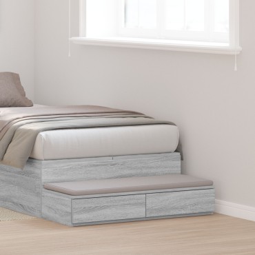 vidaXL Συρτάρια Κρεβατιού Γκρι Σονομά 75x36,5x16,5cm Ξύλο 1 τεμ.