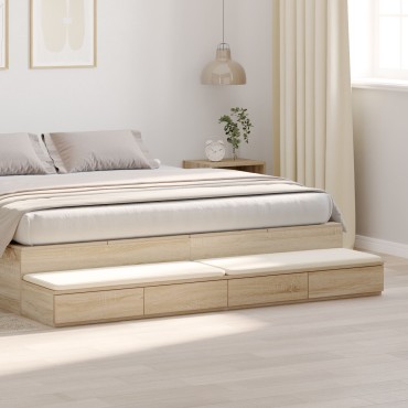 vidaXL Συρτάρια Κρεβατιού Σονούμα Δρυς 180x36,5x16,5cm Επεξεργασμένου Ξύλου 1 τεμ.