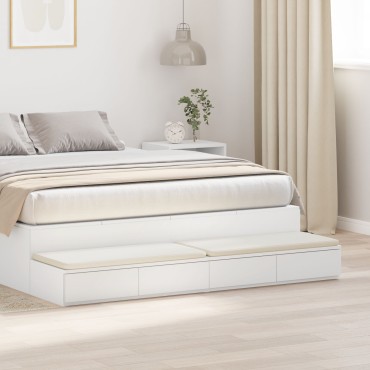 vidaXL Λευκά Συρτάρια Κρεβατιού 135x36,5x16,5cm από Ξύλο 1 τεμ.