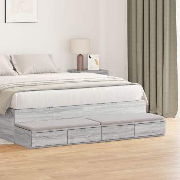 vidaXL Συρτάρια Κρεβατιού Γκρι Sonoma 135x36,5x16,5cm Ξύλο Μηχανής 1 τεμ.