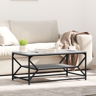 vidaXL Τραπέζι καφέ με ράφι Γκρι Σονομά 90x50x40cm Επεξεργασμένο ξύλο 1 τεμ.
