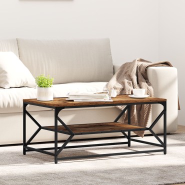 vidaXL Τραπέζι Καφέ με Ράφι από Παλαιό Ξύλο 90x50x40cm Επεξεργασμένο Ξύλο 1 τεμ.