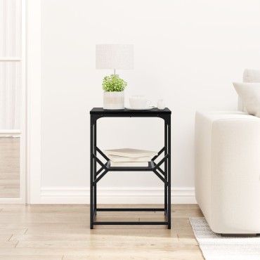 vidaXL Τραπεζάκι Μαύρο Δρυς 41x40x60cm Κατασκευασμένο Ξύλο 1 τεμ.