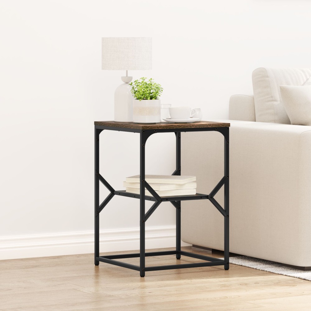 vidaXL Τραπέζι πλευράς Σκούρο Δρυς 41x40x60cm Κατασκευασμένο ξύλο 1 τεμ.