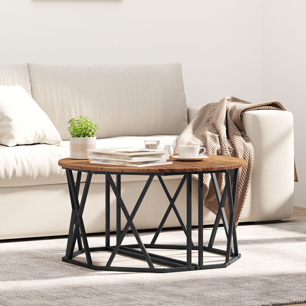 vidaXL Τραπέζι Καφέ από Παλαιό Ξύλο 80x80x42cm 1 τεμ.