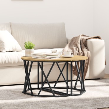 vidaXL Τραπεζάκι Καφετέριας Artisan Oak 31.5x31.5x16.5 ίντσες Φτιαγμένο από Κυκλική Ξυλαπορρίμματα 1 τεμ.