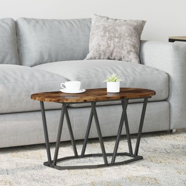 vidaXL Τραπεζάκι Σαλονιού Καπνιστού Δρυ 80x40x40,5cm Αποσυναρμολογούμενο Ξύλο και Μέταλλο 1 τεμ.