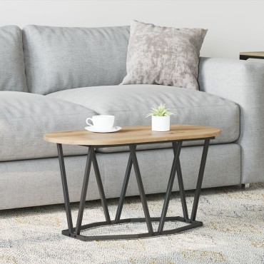 vidaXL Καφετζάκι καρυδιάς 80x40x40,5cm από ξύλο και μέταλλο