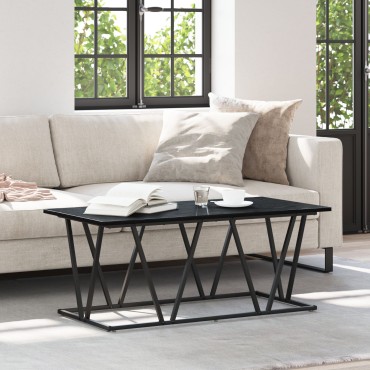 vidaXL Τραπέζι Καφέ Μαύρο Δρυς 100x50x40cm Φτιαγμένο από ξύλο και μέταλλο 1 τεμ.