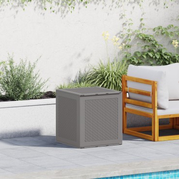vidaXL Κουτί Αποθήκευσης Κήπου Ανοιχτό Γκρι 55x53x57cm PP 1 τεμ.