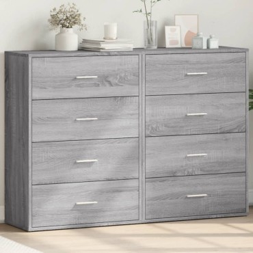 vidaXL Βοηθητικά Ντουλάπια 2 τεμ. Γκρι Sonoma 60x31x84cm Επεξ. Ξύλο