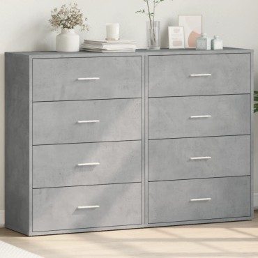 vidaXL Βοηθητικά Ντουλάπια 2 τεμ. Γκρι Σκυρ. 60x31x84cm Επεξ. Ξύλο