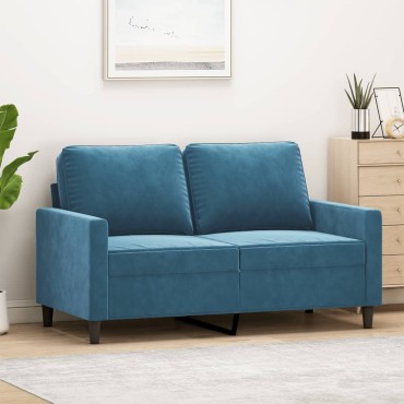 vidaXL Καναπές Διθέσιος Μπλε Βελούδινος 138x77x80cm 1 τεμ.