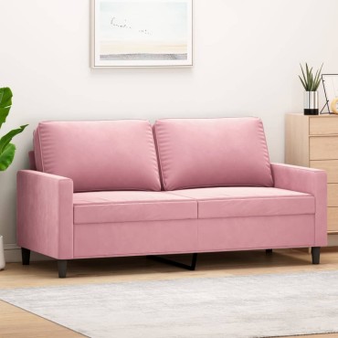 vidaXL Καναπές Διθέσιος Ροζ Βελούδινος 158x77x80cm 1 τεμ.