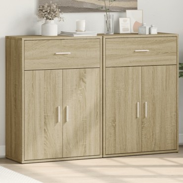vidaXL Βοηθητικά Ντουλάπια 2 τεμ. Sonoma Δρυς 60x30x84cm Επεξ. Ξύλο