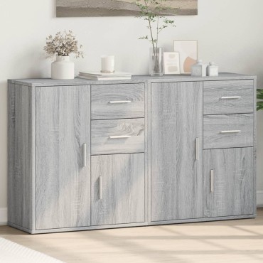 vidaXL Βοηθητικά Ντουλάπια 2 τεμ. Γκρι Sonoma 60x31x70cm Επεξ. Ξύλο