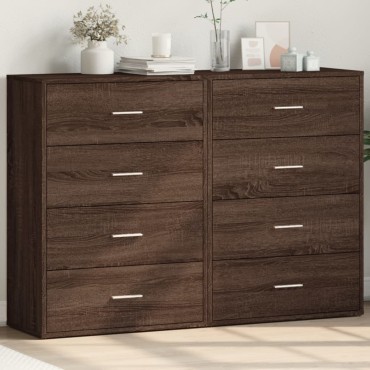 vidaXL Βοηθητικά Ντουλάπια 2 τεμ. Καφέ Δρυς 60x31x84cm Επεξ. Ξύλο