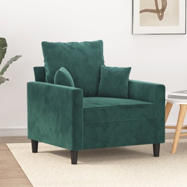 vidaXL Πολυθρόνα Σκούρο πράσινο Βελούδινη 78x77x80cm 1 τεμ. Γωνιακός