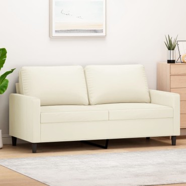 vidaXL Καναπές Διθέσιος Κρεμ Βελούδινος 158x77x80cm 1 τεμ.