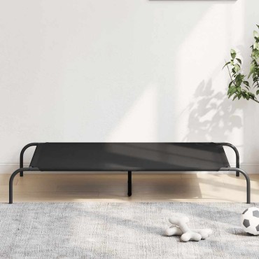 vidaXL Ανυψωμένο κρεβάτι σκύλου μαύρο 130x80x20 cm ύφασμα Οξφόρδης
