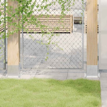 vidaXL Βάσεις στύλων τετράγωνες 12 τεμάχια Ασημί Γαλβανισμένος χάλυβας