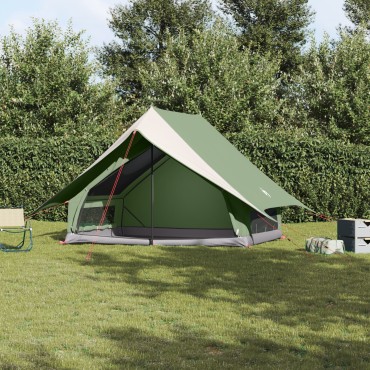 vidaXL Τέντα Κατασκήνωσης A-Frame 5 Ατόμων Αδιάβροχη Πράσινη