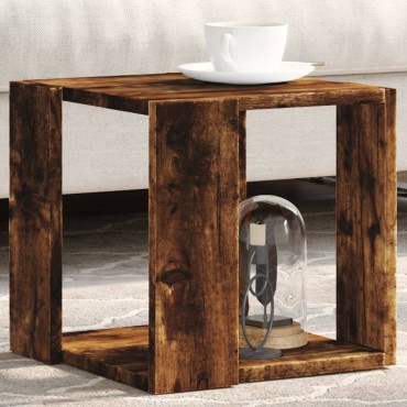 vidaXL Τραπεζάκι Σαλονιού Καπνιστή Δρυς 32x32x30cm Επεξεργ. Ξύλο 1 τεμ.