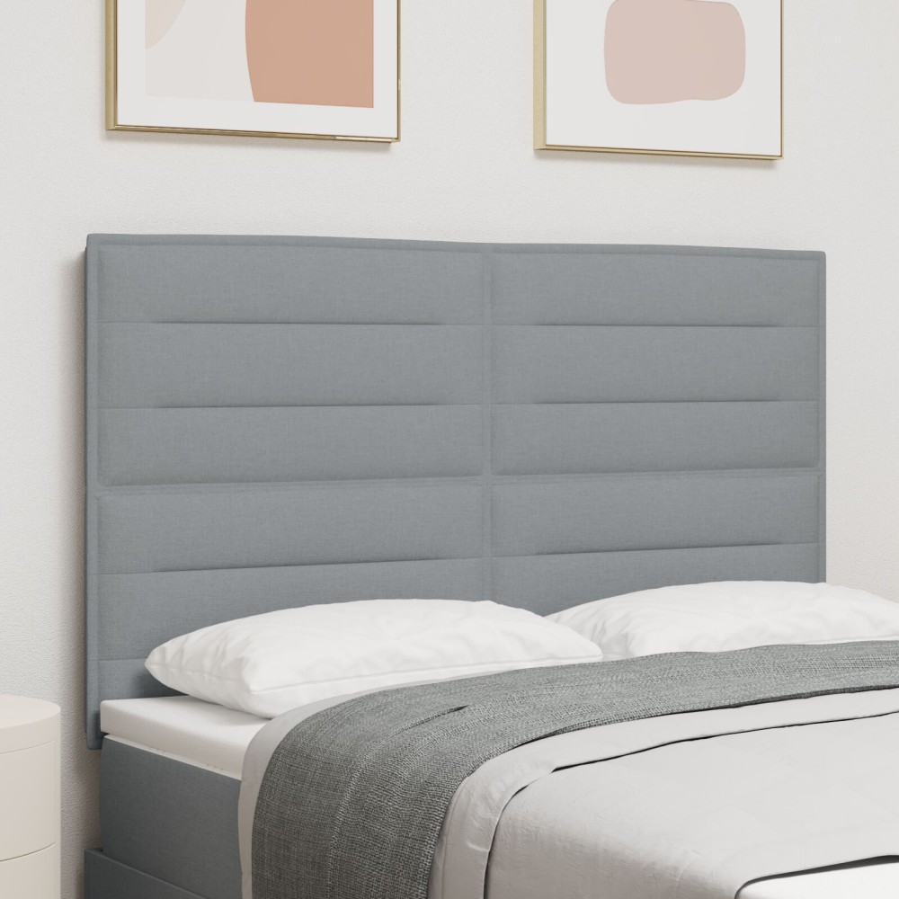 vidaXL Κεφαλάρι Ανοιχτού Γκρι Ύφασμα 160x7x128cm 1 τεμ.