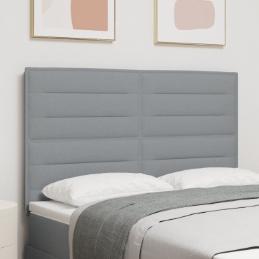 vidaXL Κεφαλάρι Ανοιχτού Γκρι Ύφασμα 160x7x128cm 1 τεμ.
