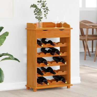 vidaXL Ράφι Κρασιού 90x60x30cm Συμπαγές Ξύλο Πεύκου 1 τεμ.