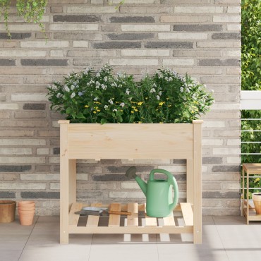 vidaXL Κηροφύλακας με Ράφι 90x90x76 εκ Μασίφ Ξύλο Πεύκου