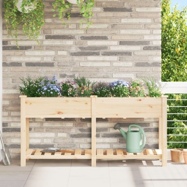 vidaXL Γλάστρα Κήπου με Πλέγματα 161x43x76 εκ Μασίφ Ξύλο Πεύκου