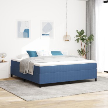 vidaXL Κρεβάτι Μπλε 180x200 εκ από Υφασμά  Κορντούρας