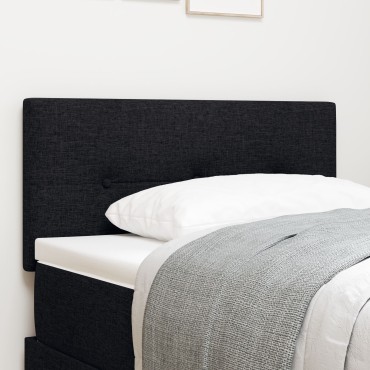 vidaXL Κεφαλάρι Με Κουμπιά Μαύρο Ύφασμα 80x7x88cm 1 τεμ.