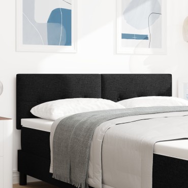 vidaXL Κεφαλάρι Με Κουμπιά Μαύρο Ύφασμα 160x7x88 cm 1 τεμ.