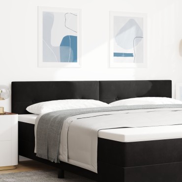 vidaXL Κεφαλάρι με Κουμπιά Μαύρο Βελούδο 100x40x7cm 1 τεμ.
