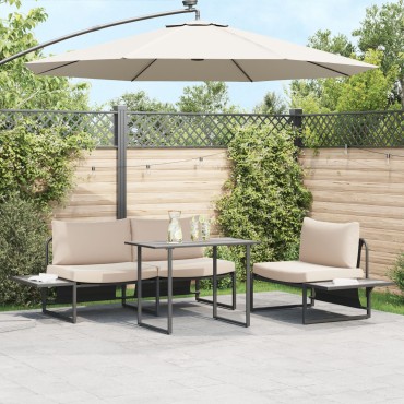 vidaXL Γκρι Τραπέζι Κήπου 100x55x70cm DPC και Χάλυβας 1 τεμ.