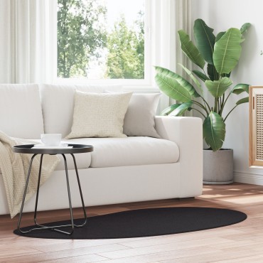 vidaXL Χαλί περιοχής  Μαύρο 80x150cm Πολυεστέρας Αντιολισθητικό