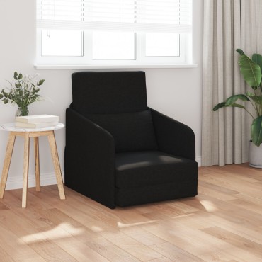 vidaXL Καναπές Κρεβάτι 2-σε-1 Μαύρος 65x80x83cm Ύφασμα 1 τεμ. Γωνιακός