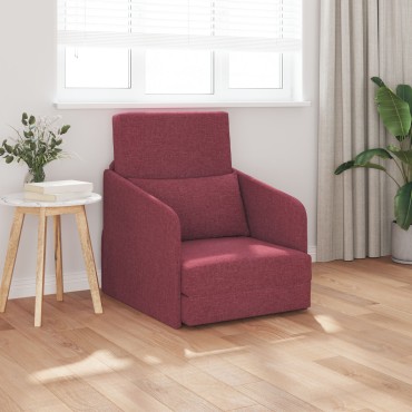 vidaXL Καναπές Κρεβάτι 2 σε 1 Μπορντό 65x80x83cm Υφασμάτινος 1 τεμ. Γωνιακός