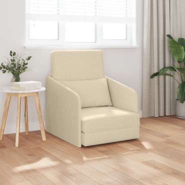 vidaXL Καναπές-κρεβάτι 2 σε 1 Κρεμ 65x80x83cm Ύφασμα