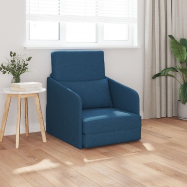 vidaXL Καναπές-κρεβάτι δαπέδου 2 σε 1 Μπλε 65x80x83cm Υφασμάτινος