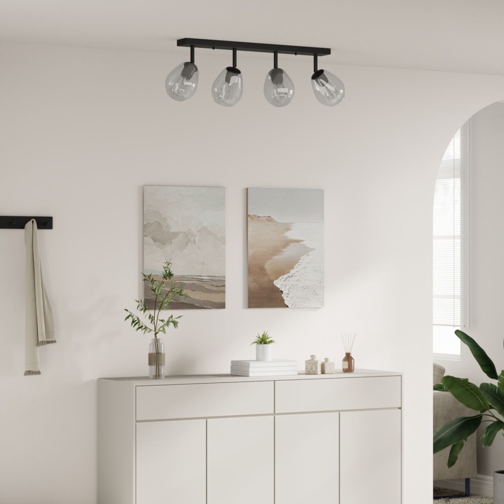 vidaXL Σποτ οροφής Μαύρο 73,5 x 13 x 26 εκ. Γυαλί και Μέταλλο