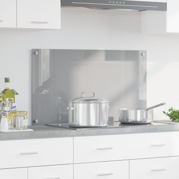 vidaXL Φωτιστικό Πίσω Κουζίνας Ανοιχτό Γκρι 90x50x0.6 εκ Σκληρυμένο Γυαλί