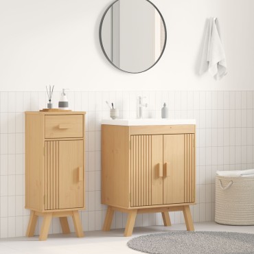 vidaXL Ντουλάπι βάσης 114x43x73,5cm Μασίφ ξύλο πεύκου