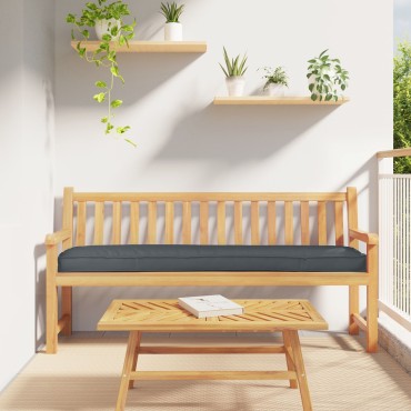 vidaXL Μαξιλάρι Πλατώ για Παγκάκι Ανθρακί 200x40x8cm Oxford Fabric