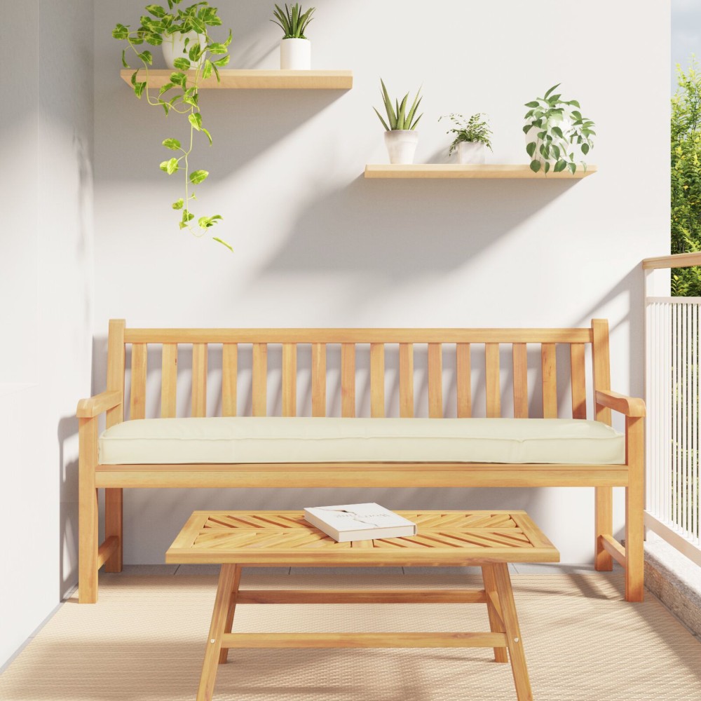 vidaXL Μαξιλάρια Παλέτας για Παγκάκι 2 τμχ Κρεμ 180x40x8cm Ύφασμα Oxford