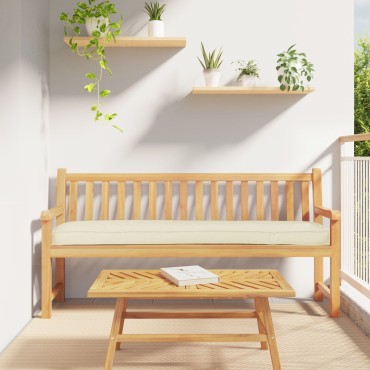 vidaXL Μαξιλάρια Παλέτας για Παγκάκι 2 τεμαχίων Κρεμ 200x40x8cm Υφασμάτινος Πολυεστέρας