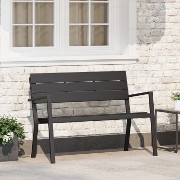 Πάγκος Κήπου VidaXL από Ατσάλι και WPC Μαύρος 55x118x78cm
